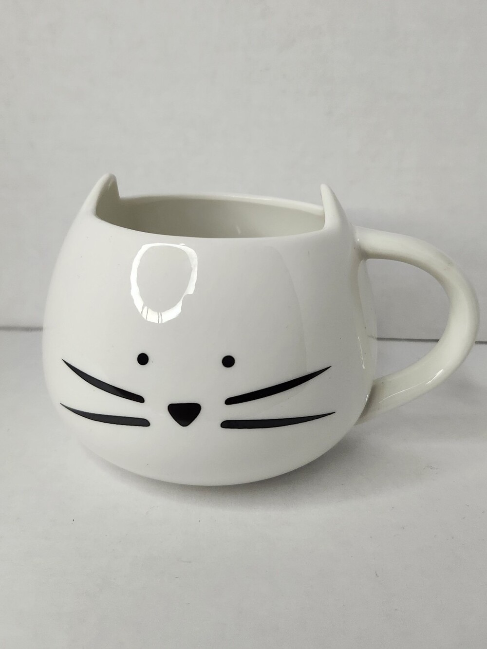 White Cat Face Hidden Kitty Ceramic Coffee Mug